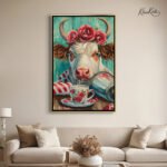 Whimsical Bovine Brew canvas Art