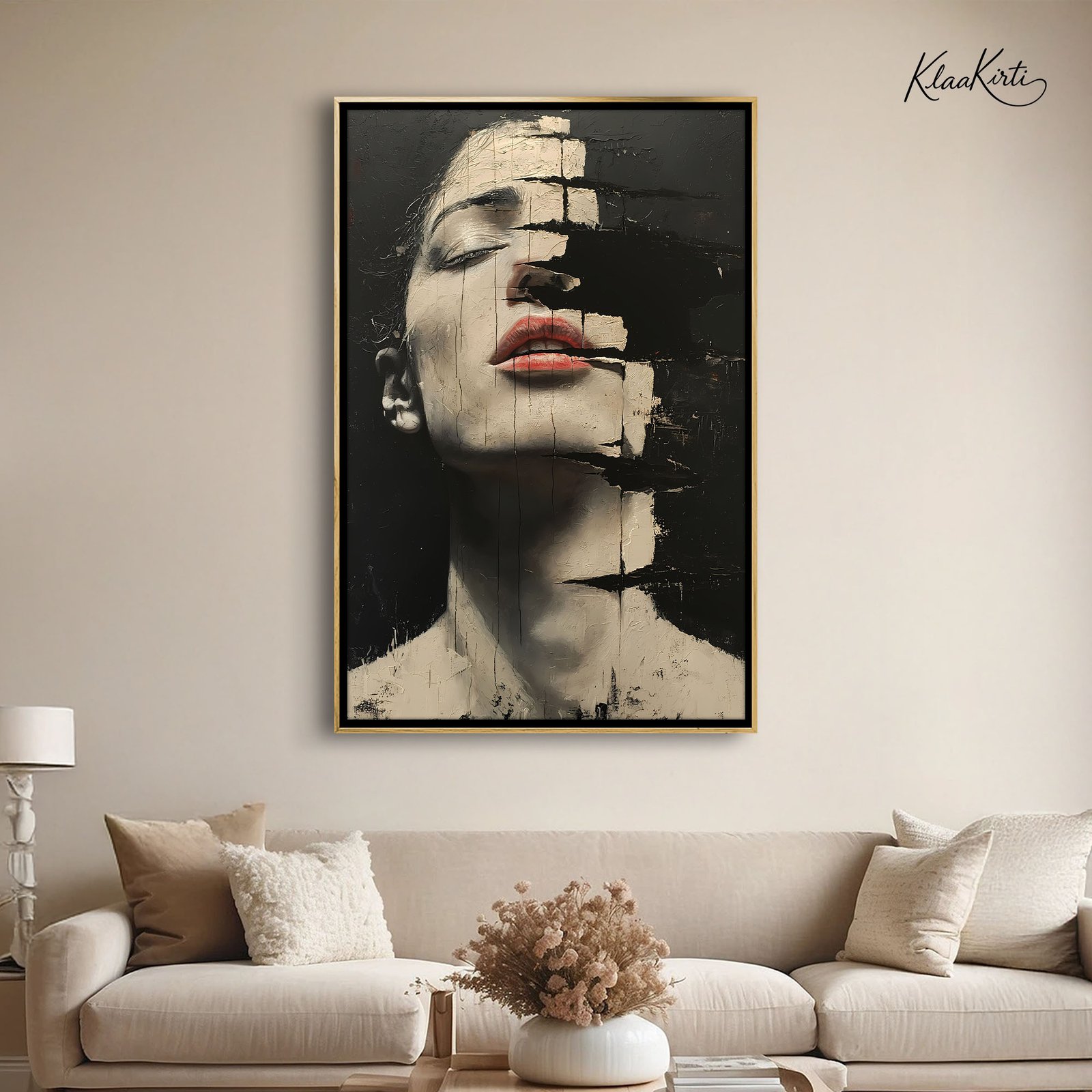 Vertical 05 Dark Flame Elegance canvas Art - Image 1