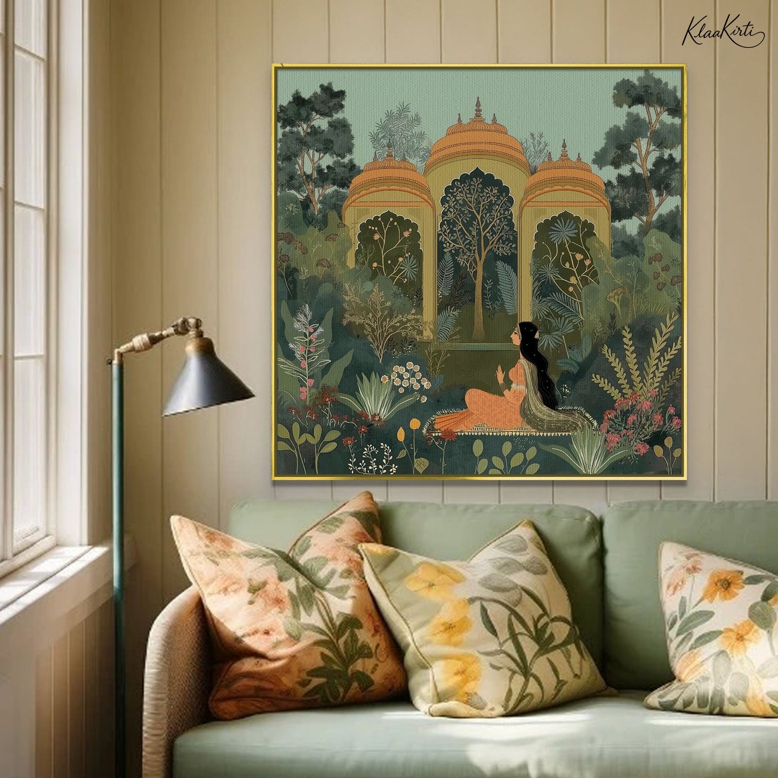 01 Mughal Garden Serenade Canvas Wall art - Image 1