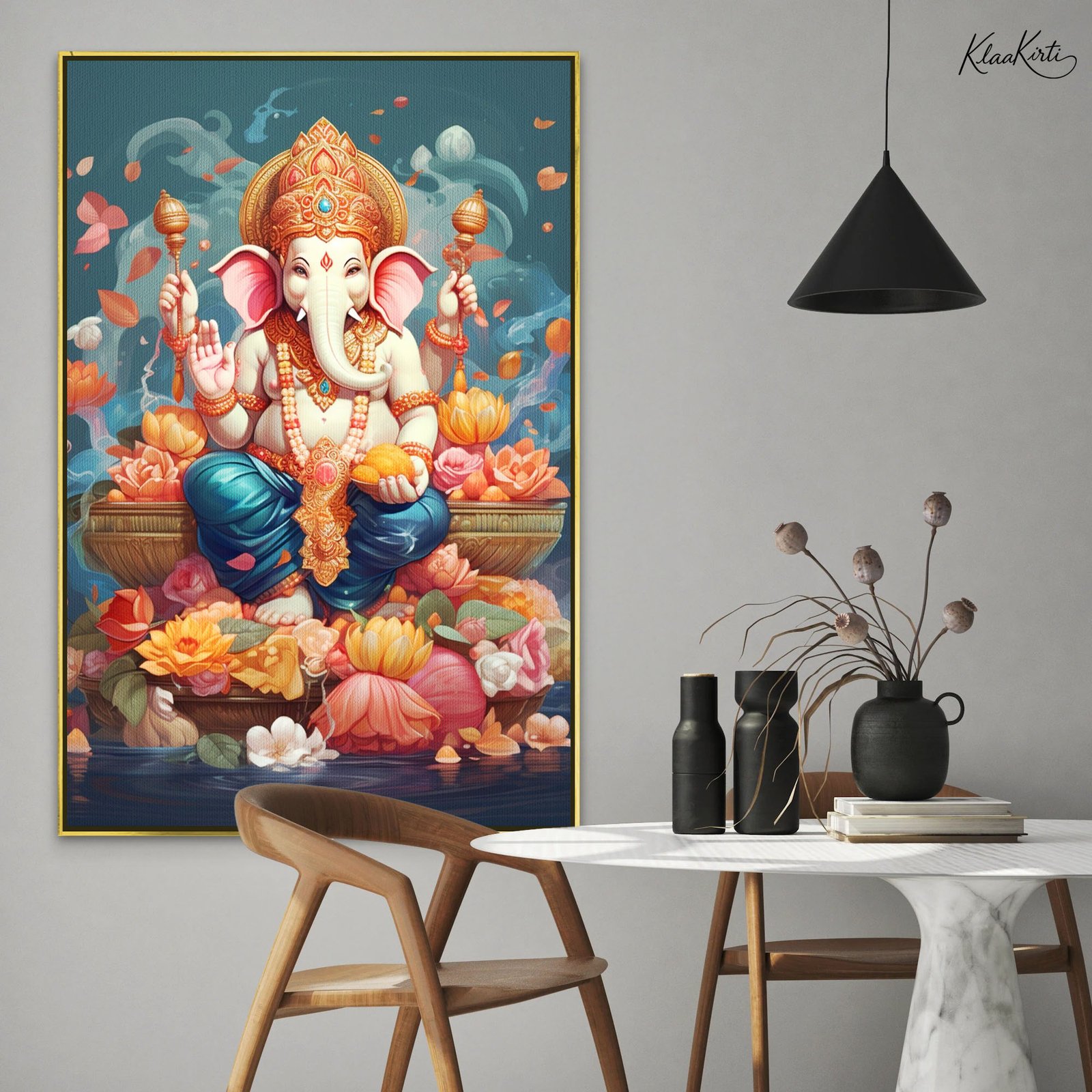 01 Ganesha's Coronation Canvas Art - Image 1
