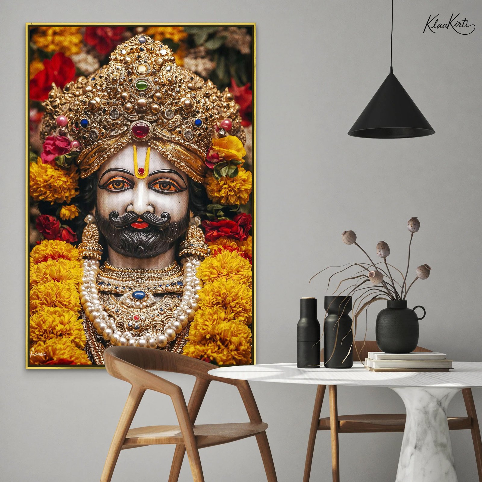 01 Baba Khatu Shyam Canvas Wall Art - Image 1