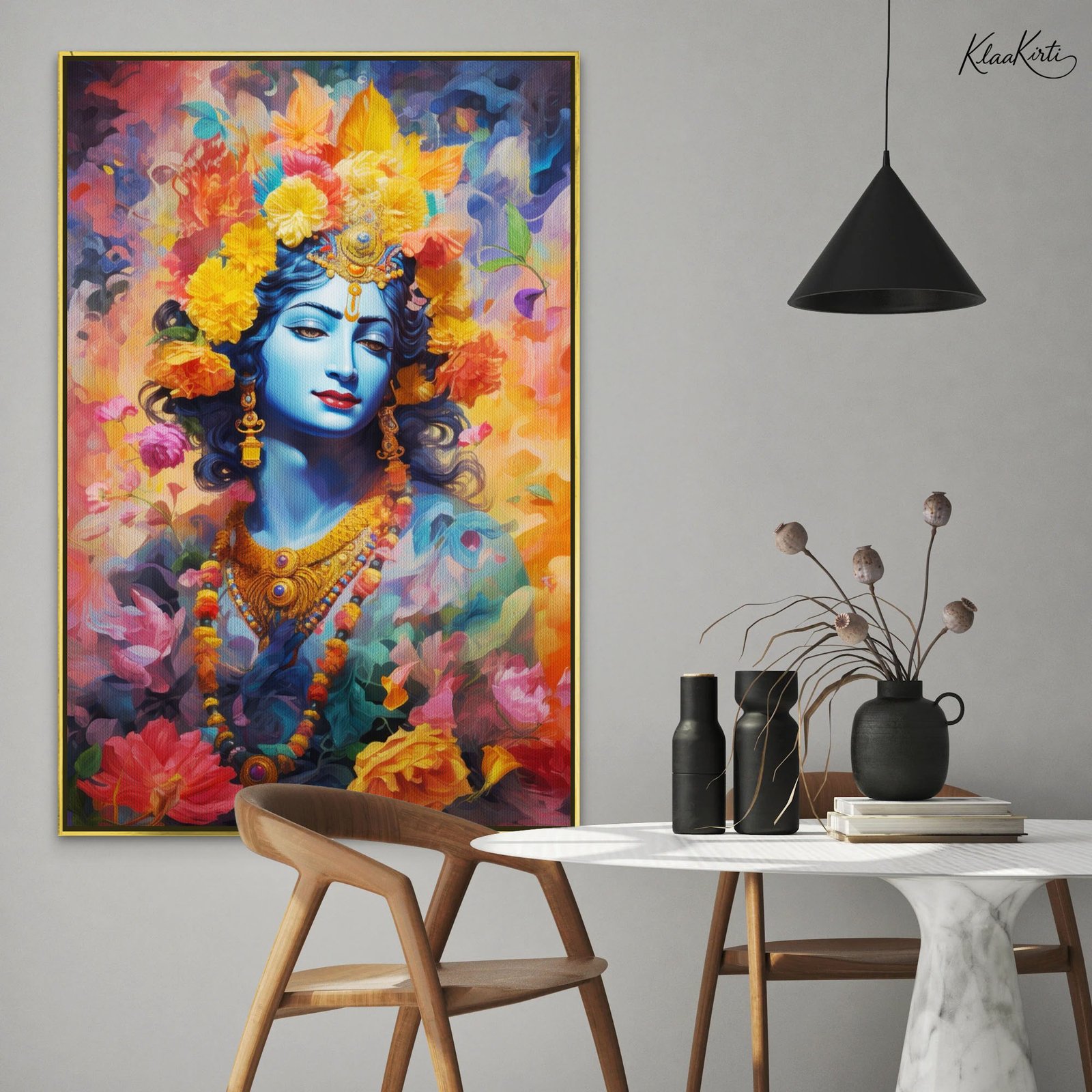 01 Geometric Gopala Canvas Art - Image 1