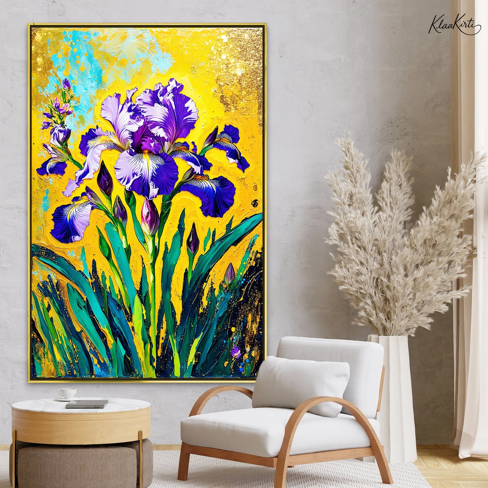 01 Electric Iris Canvas Wall Art - Image 1