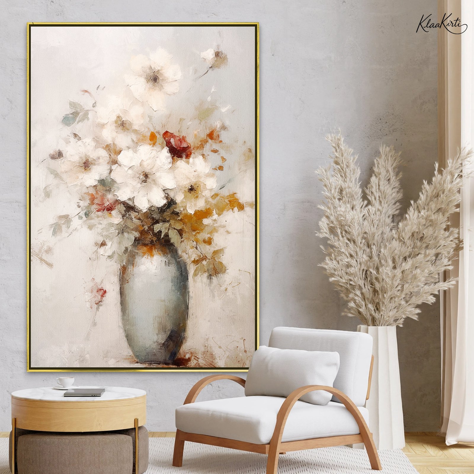 01 Misty Bouquet Canvas Wall Art - Image 1
