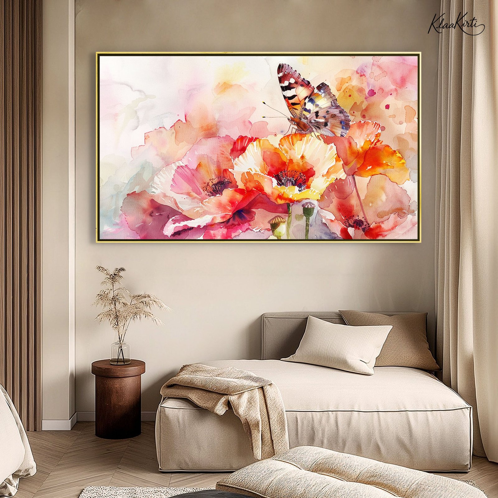 01 Monarch's Bloom Canvas Wall Art - Image 1