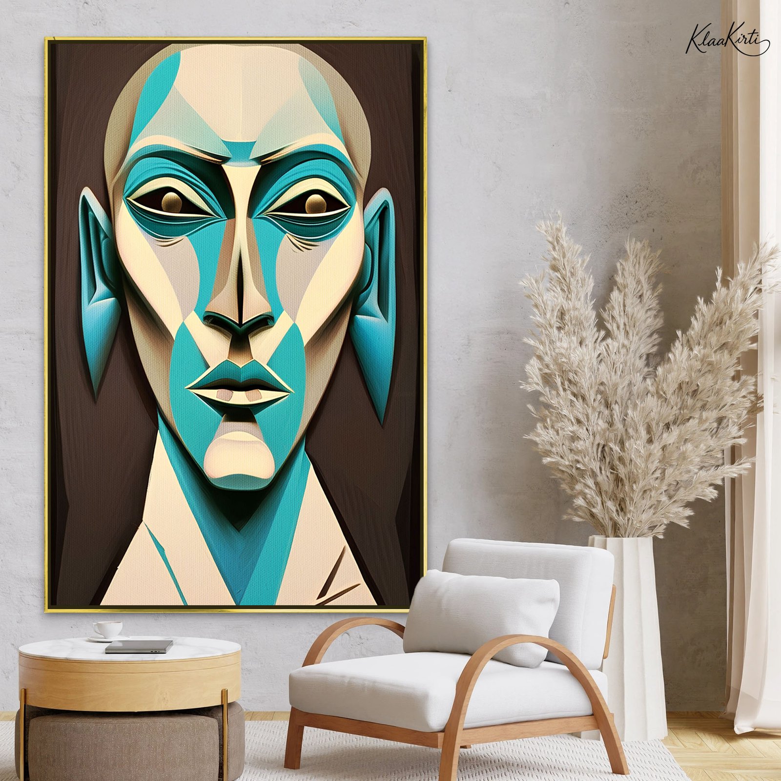 01 Golden Stallion Canvas Wall Art - Image 1
