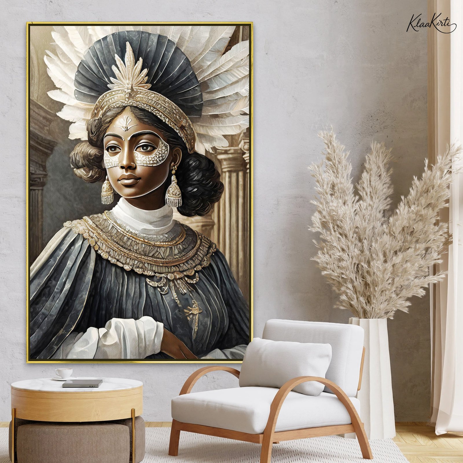 01 Golden Flow Canvas Wall Art - Image 1
