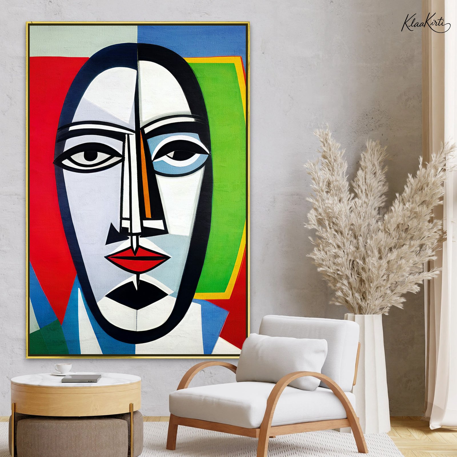 01 Bold Geometry Canvas Wall Art - Image 1