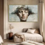 White Gold Anemone Canvas Wall Art