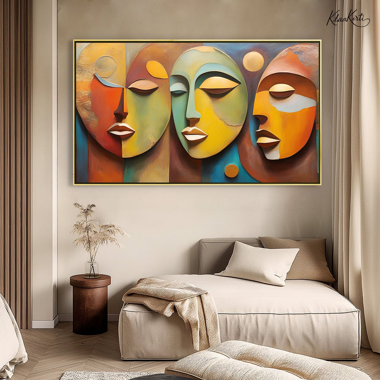 01 Turquoise Angle Canvas Wall Art - Image 1