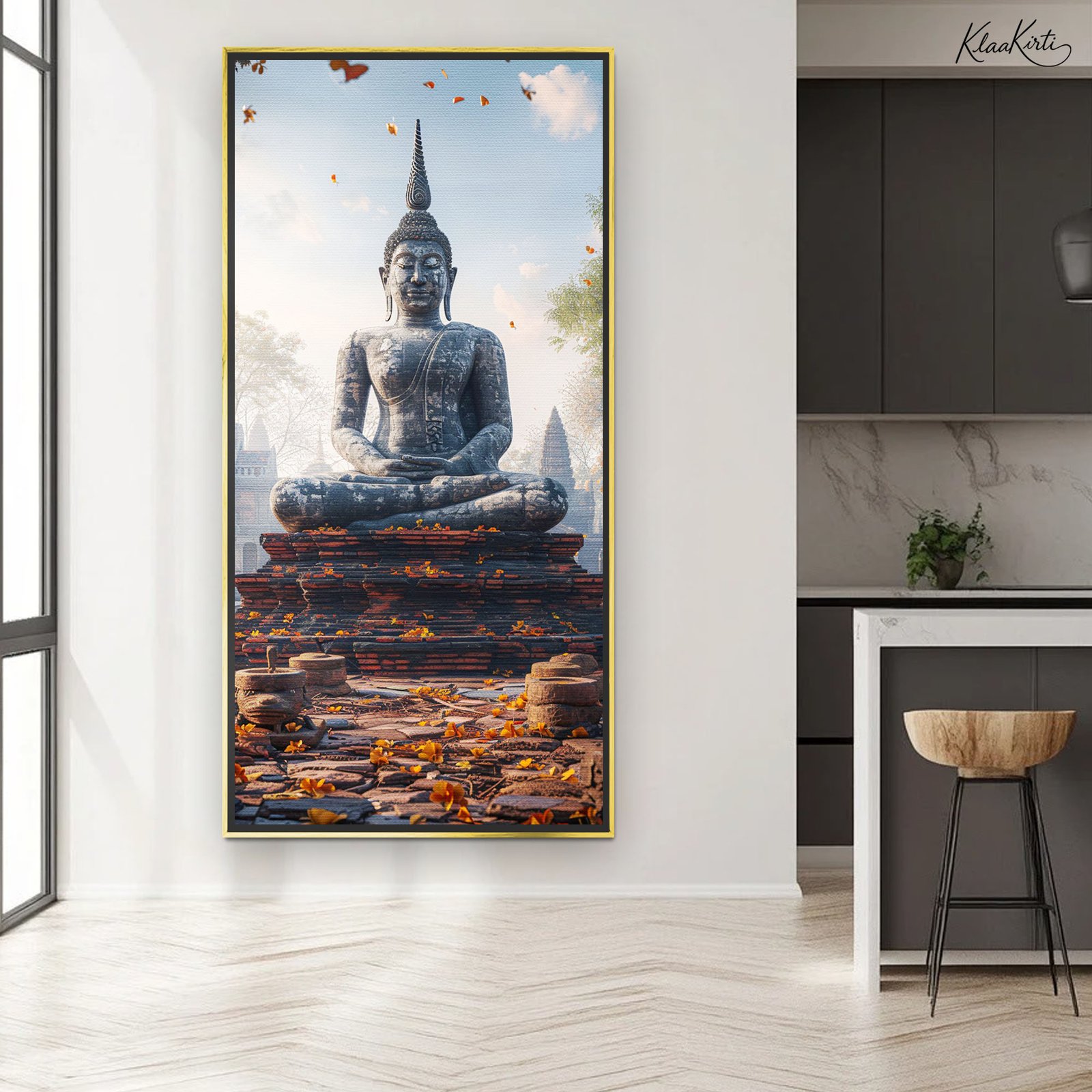 01 Serene Temple Ascent Canvas art - Image 1