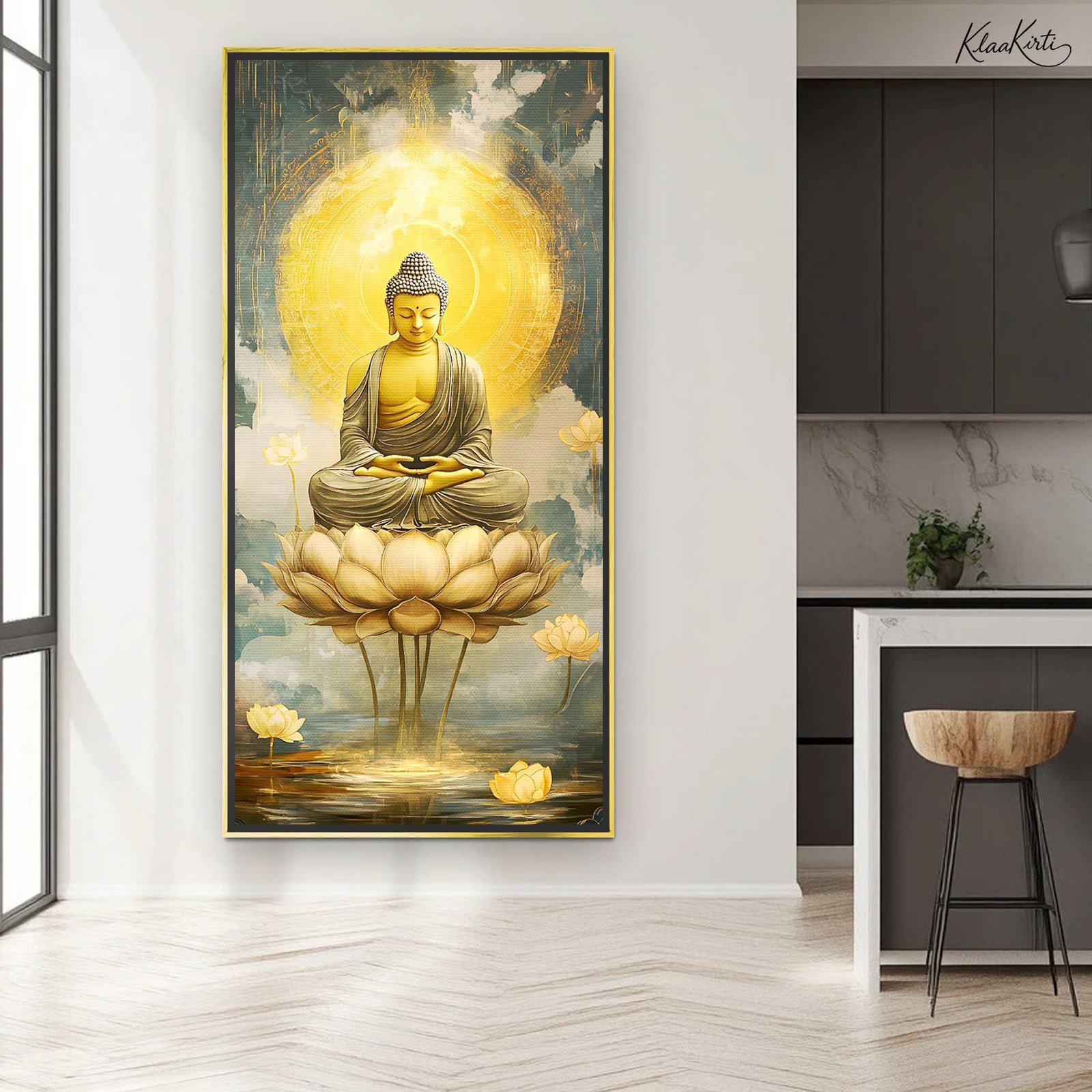 01 Golden Lotus Enlightenment Canvas art - Image 1