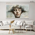 White Gold Anemone Canvas Wall Art - Image 8