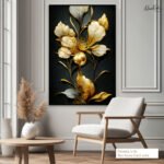 Gilded Bloom Canvas Wall Art - Image 7