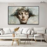 White Gold Anemone Canvas Wall Art - Image 6