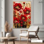 Crimson Gold Canvas Wall Art - Image 8