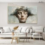White Gold Anemone Canvas Wall Art - Image 5