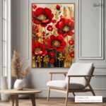 Crimson Gold Canvas Wall Art - Image 9