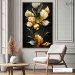 Gilded Bloom Canvas Wall Art - Image 9