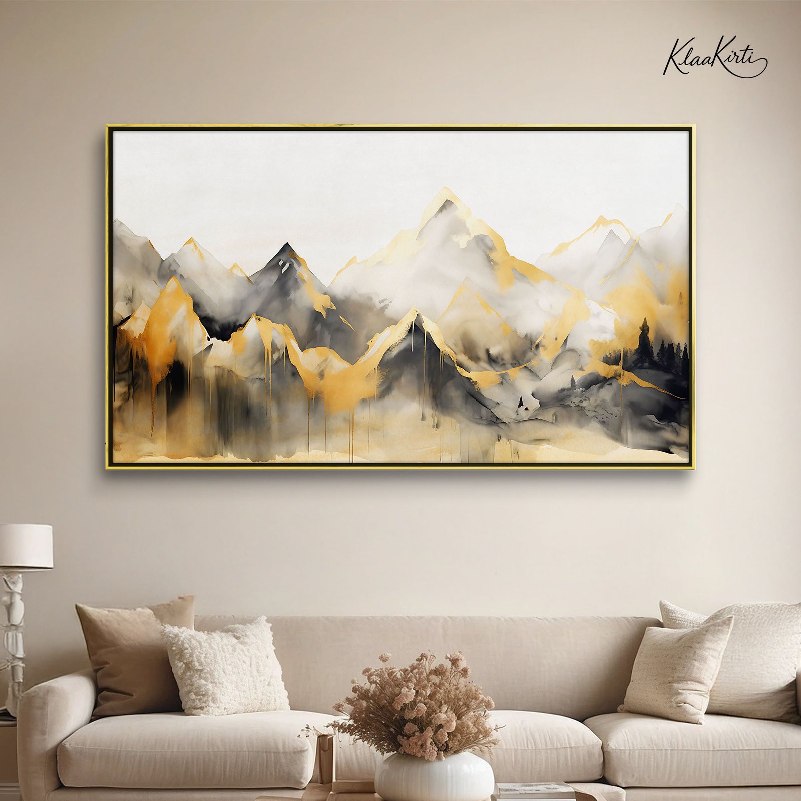1 Golden Crest mountain canvas Art - Image 1