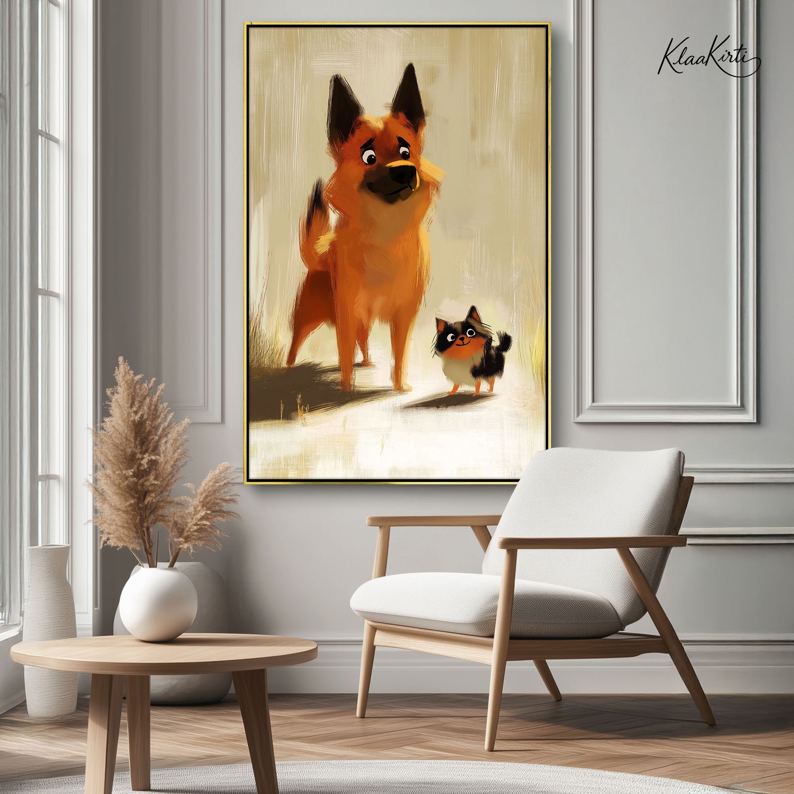 1 Playful Dog and Catl Canvas art - Image 1