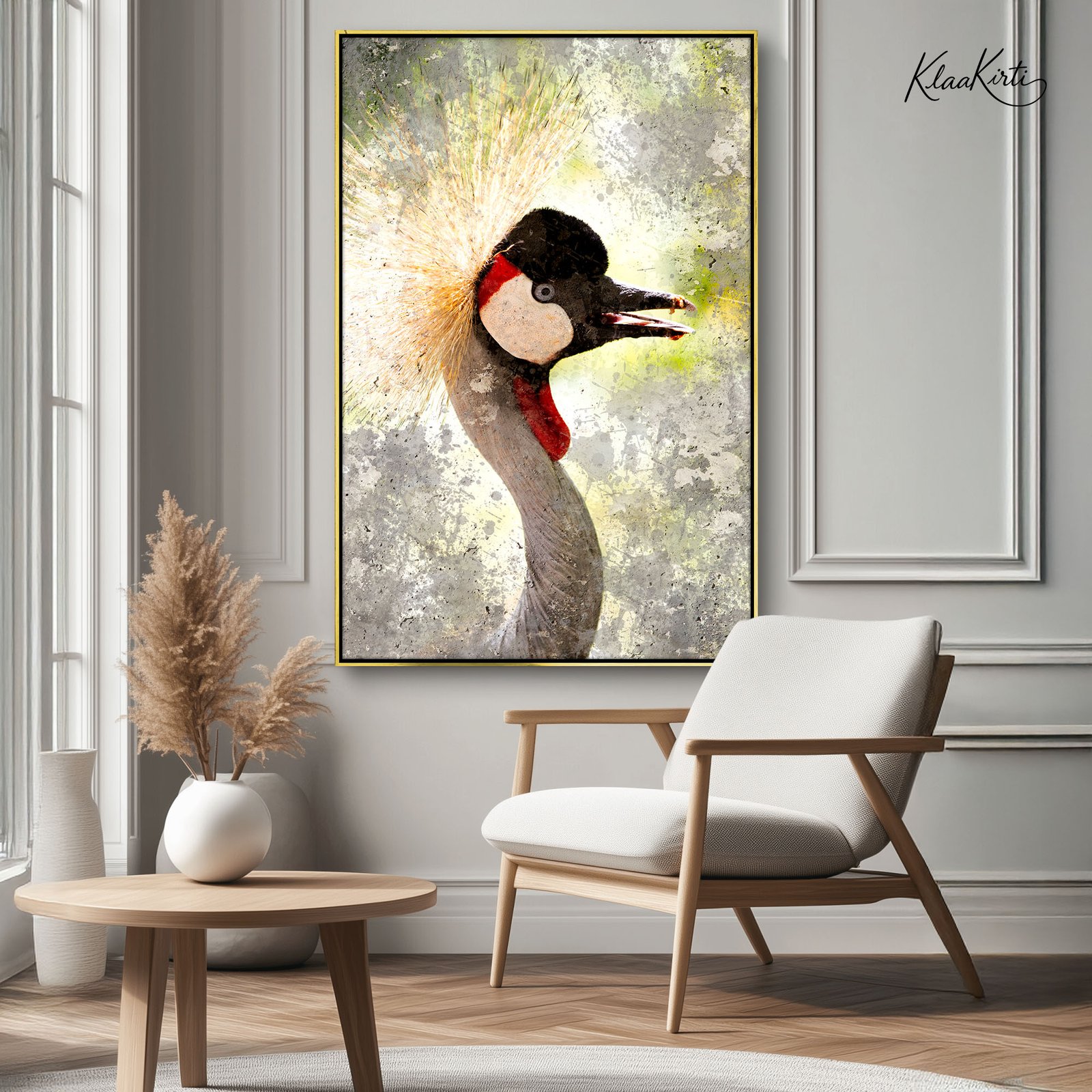 1 Regal Crowned Crane Canvas art - Image 1