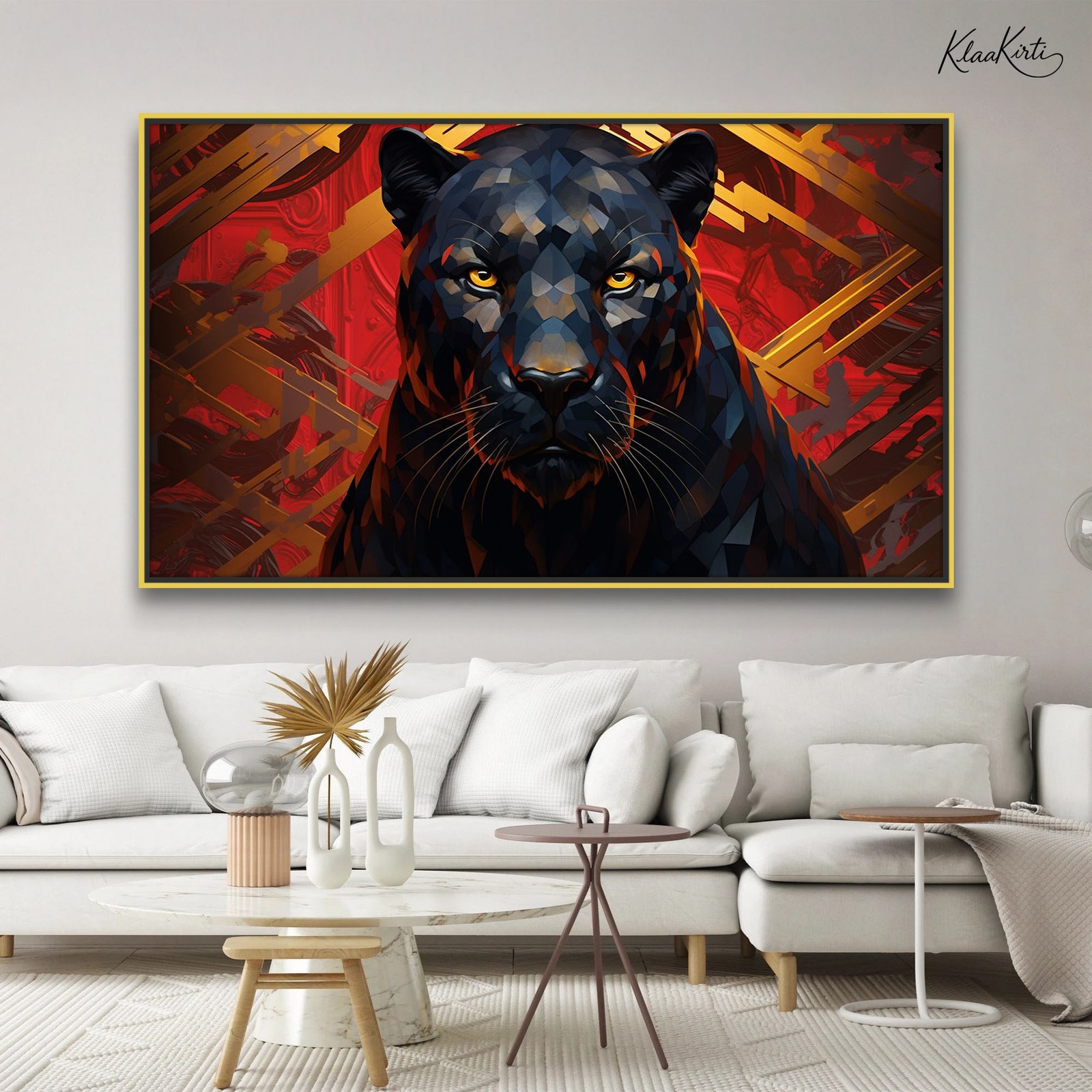 1 Faceted Panther Canvas art - Image 1