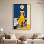 Woman with a lemon head canvas Art