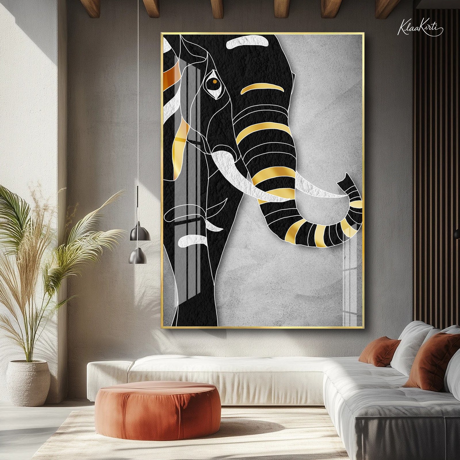 1 Golden Trunk Acrylic Wall Art - Image 1