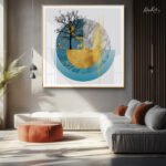 Golden Divide Acrylic Wall Art