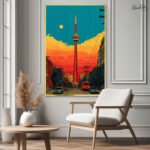 Sunset over Toronto Canvas wall Art