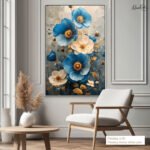 Azure Bloom Canvas Wall Art - Image 10