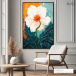 Teal and Orange Blossom Canvas Wall Art - Image 11