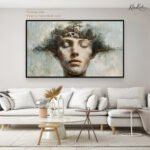 White Gold Anemone Canvas Wall Art - Image 12