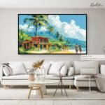 Coastal Village Stroll Canvas art - Image 11