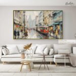 Lisbon Trolley Rain Canvas art - Image 12