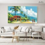 Coastal Village Stroll Canvas art - Image 5