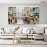 Lisbon Trolley Rain Canvas art - Image 6