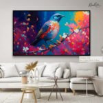 Colorful Songbird on Branch Canvas art - Image 7