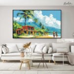 Coastal Village Stroll Canvas art - Image 7