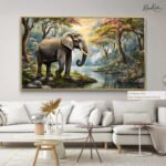 Vintage Elephant Mural Canvas art - Image 8