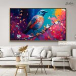 Colorful Songbird on Branch Canvas art - Image 9
