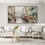 Lisbon Trolley Rain Canvas art - Image 9