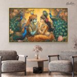 Peacock Garden Romance Canvas Art