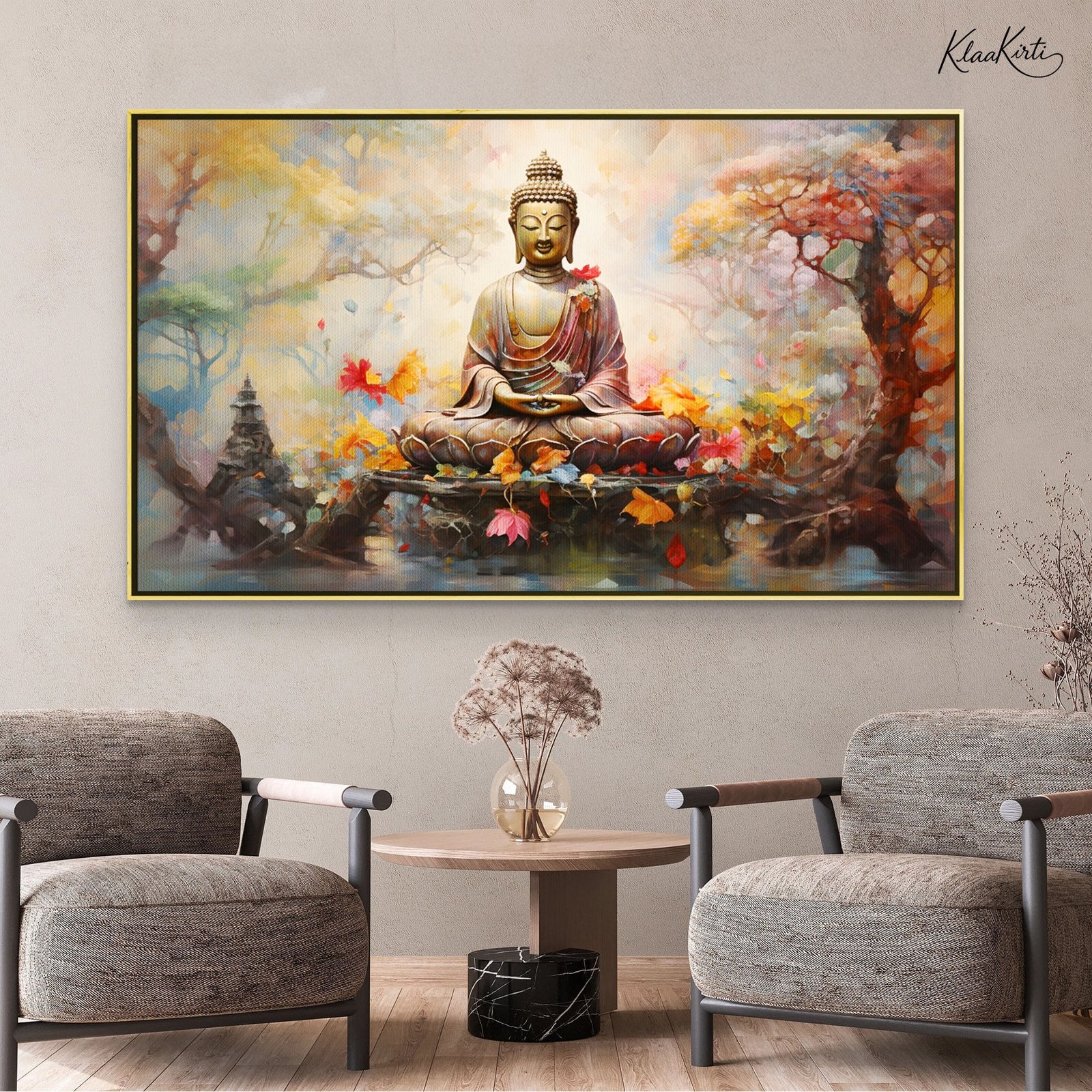 Landscape Canvas 01 Autumn Zen Garden Canvas Art - Image 1
