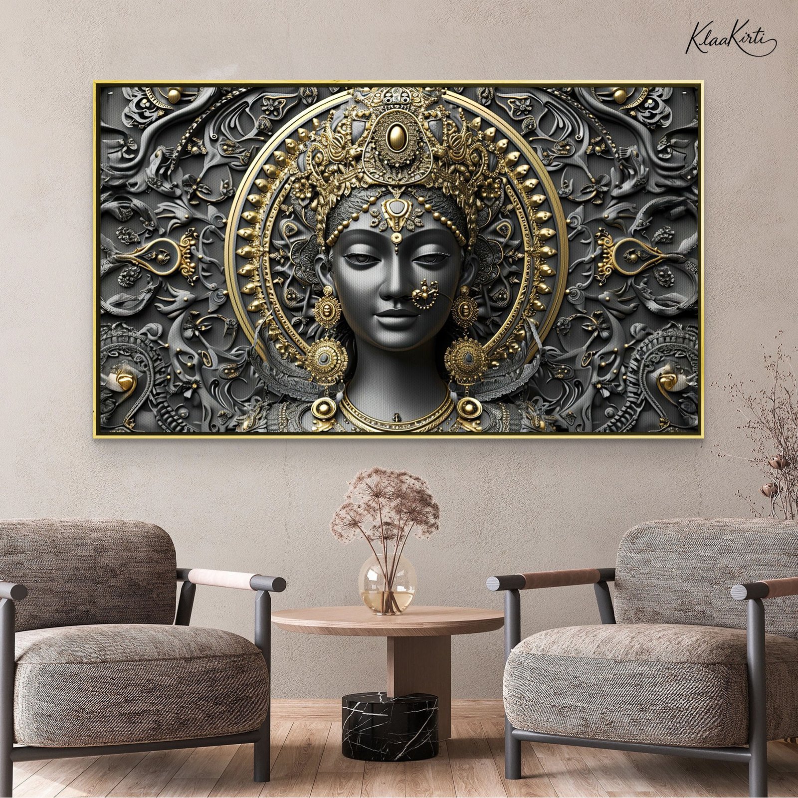 Landscape Canvas 01 Onyx & Gold Divinity Canvas Art - Image 1