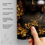 Relief of Golden Tranquility Canvas Art - Image 3