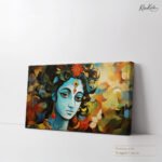 Abstract Azure Krishna Canvas Art - Image 4