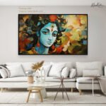 Abstract Azure Krishna Canvas Art - Image 9