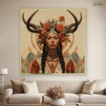 Goddess Floral Crown Canvas Wall art